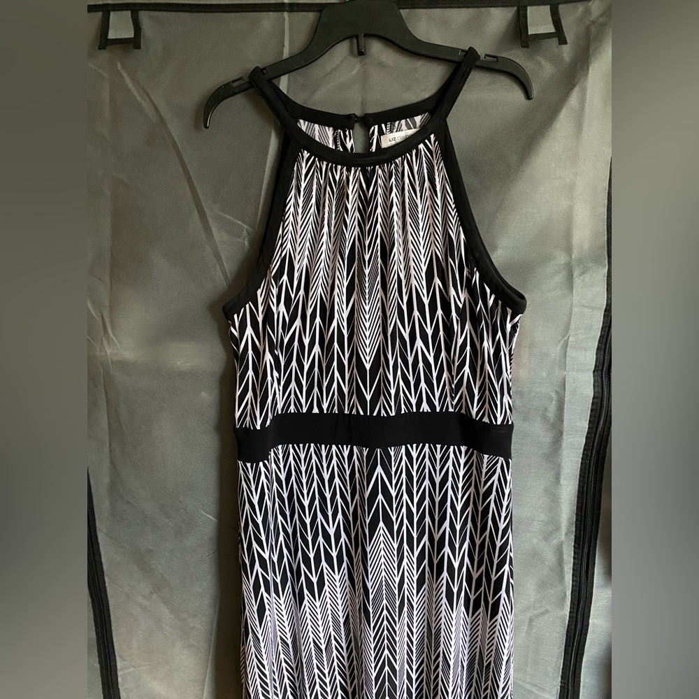Liz Claiborne white and black maxi dress